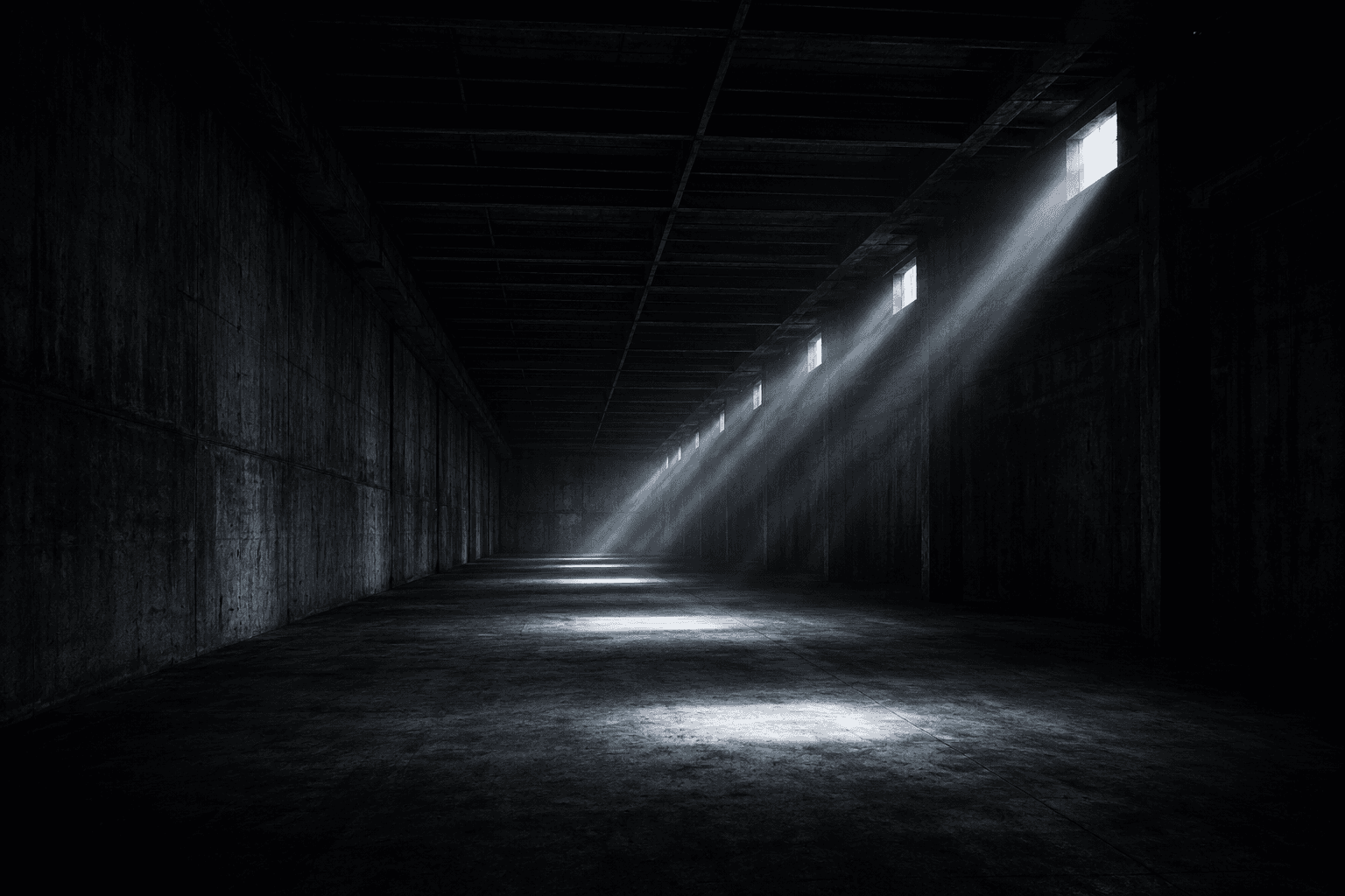 Atmospheric warehouse interior — Mr. Exotixx legal backdrop